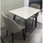 Стол ТИК ТАК 90  ОНИКС, керамика / Черный каркас М-City