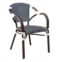 "Кабри" плетеный стул из искусственного ротанга, цвет черно-белый