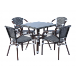 "Кабри" плетеный стул из искусственного ротанга, цвет черно-белый