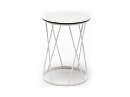 "Колумбия" журнальный стол из HPL круглый Ø40 H55, каркас из стали белый, цвет столешницы "молочный" "Колумбия" журнальный стол из HPL круглый Ø40 H55, каркас из стали белый, цвет столешницы "молочный"