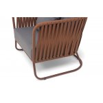 "Багамы" кресло плетеное из роупа, каркас алюминий коричневый (RAL8016) муар, роуп BZ23-ED31, ткань темно-серая 027