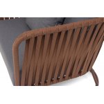 "Багамы" кресло плетеное из роупа, каркас алюминий коричневый (RAL8016) муар, роуп BZ23-ED31, ткань темно-серая 027