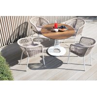 "Диего" обеденная группа на 4 персоны, круглый стол "дуб", цвет бежевый