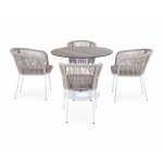 "Диего" обеденная группа на 4 персоны, круглый стол "дуб", цвет бежевый