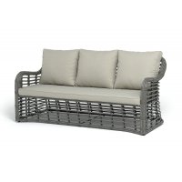 "Ницца" диван из искусственного ротанга трехместный, цвет серый