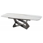 Стол ABSALON 180 ICE AGATE, керамика, стекло / Шоколадное золото каркас, ®DISAUR