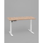 Стол с регулировкой высоты, 1 мотор, память 3 уровня высоты,белый, 120*60 см, светлое дерево