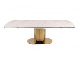 Стол обеденный раскладной Моника MC3034-160W, 160(41+41)х90х77 см, белая керамика Стол обеденный раскладной Моника MC3034-160W, 160(41+41)х90х77 см, белая керамика