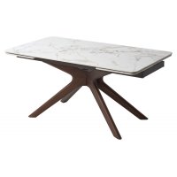 Стол EDER 160 GLOSS COLD JADE SOLID CERAMIC / Орех, ®DISAUR