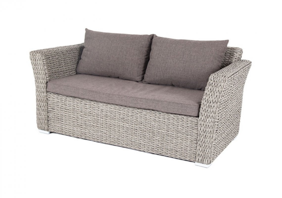 "Капучино" диван из искусственного ротанга (гиацинт) двухместный, цвет серый "Капучино" диван из искусственного ротанга (гиацинт) двухместный, цвет серый