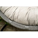 "Венеция" подвесное кресло-кокон из искусственного ротанга, цвет серый с бежевой подушкой