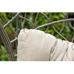 "Венеция" подвесное кресло-кокон из искусственного ротанга, цвет серый с бежевой подушкой