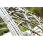 "Венеция" подвесное кресло-кокон из искусственного ротанга, цвет серый с бежевой подушкой