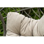 "Венеция" подвесное кресло-кокон из искусственного ротанга, цвет серый с бежевой подушкой