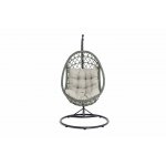 "Венеция" подвесное кресло-кокон из искусственного ротанга, цвет серый с бежевой подушкой