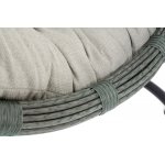 "Венеция" подвесное кресло-кокон из искусственного ротанга, цвет серый с бежевой подушкой