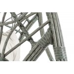 "Венеция" подвесное кресло-кокон из искусственного ротанга, цвет серый с бежевой подушкой