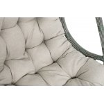 "Венеция" подвесное кресло-кокон из искусственного ротанга, цвет серый с бежевой подушкой