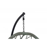 "Венеция" подвесное кресло-кокон из искусственного ротанга, цвет серый с бежевой подушкой