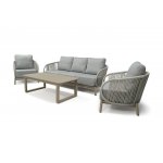 "Прато" лаунж-зона из искусственного ротанга на 5 персон, цвет светло-серый