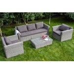 "Капучино" кресло из искусственного ротанга (гиацинт), цвет серый