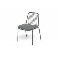 "Кастелло" стул плетеный из роупа, каркас из стали темно-серый (RAL7024) муар, ткань темно-серая 027