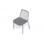 "Кастелло" стул плетеный из роупа, каркас из стали темно-серый (RAL7024) муар, ткань темно-серая 027