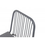 "Кастелло" стул плетеный из роупа, каркас из стали темно-серый (RAL7024) муар, ткань темно-серая 027