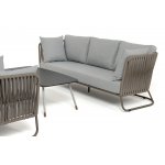 "Багамы" лаунж-зона 5-местная плетеная из роупа (веревки), каркас алюминиевый бежево-серый, роуп серо-коричневый