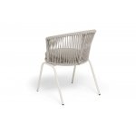 "Люксембург" стул плетеный из роупа, каркас из стали (RAL1013) муар, роуп бежевый круглый, ткань бежевая 15052