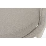 "Люксембург" стул плетеный из роупа, каркас из стали (RAL1013) муар, роуп бежевый круглый, ткань бежевая 15052