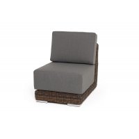 "Капри" модуль диванный прямой с подушками, цвет коричневый