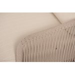 "Альбано" диван 3-местный плетеный из роупа, каркас алюминий светло-серый (RAL7035) муар, роуп бежевый круглый, ткань Mossle светло-бежевая