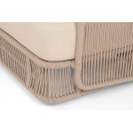 "Альбано" диван 3-местный плетеный из роупа, каркас алюминий светло-серый (RAL7035) муар, роуп бежевый круглый, ткань Mossle светло-бежевая