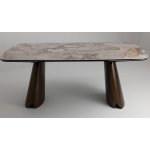 Стол IMBERT 180 GLOSS PATAGONIA, керамика на стекле/ брашированный каркас, цвет медный, ®DISAUR