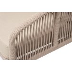 "Канны" кресло плетеное из роупа, каркас алюминий белый, муар, роуп бежевый круглый, ткань бежевая 052