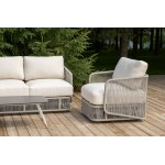 "Альбано" лаунж-зона 5-местная плетеная из роупа (веревки), каркас алюминиевый светло-серый, роуп серый меланж