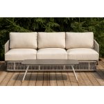 "Альбано" лаунж-зона 5-местная плетеная из роупа (веревки), каркас алюминиевый светло-серый, роуп серый меланж