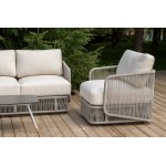 "Альбано" лаунж-зона 5-местная плетеная из роупа (веревки), каркас алюминиевый светло-серый, роуп серый меланж