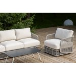 "Альбано" лаунж-зона 5-местная плетеная из роупа (веревки), каркас алюминиевый светло-серый, роуп серый меланж