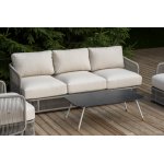 "Альбано" лаунж-зона 5-местная плетеная из роупа (веревки), каркас алюминиевый светло-серый, роуп серый меланж