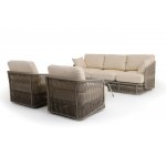 "Альбано" лаунж-зона 5-местная плетеная из роупа (веревки), каркас алюминиевый светло-серый, роуп серый меланж