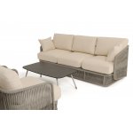 "Альбано" лаунж-зона 5-местная плетеная из роупа (веревки), каркас алюминиевый светло-серый, роуп серый меланж