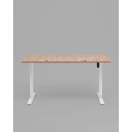 Стол с регулировкой высоты, 1 мотор, память 3 уровня высоты,белый, 140*60 см, светлое дерево