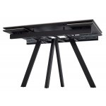 Стол НЕО-2 115 MATTE БЕЛЫЙ МРАМОР, керамика / Черный каркас, М-City