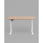 Стол с регулировкой высоты, 1 мотор, память 3 уровня высоты,белый, 120*60 см, светлое дерево