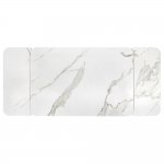 Стол Arthur раскладной 120-184x80x75см, керамогранит белый мрамор Greys White, чёрный Стол Arthur раскладной 120-184x80x75см, керамогранит белый мрамор Greys White, чёрный