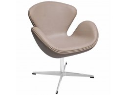 Кресло SWAN STYLE CHAIR латте, экокожа