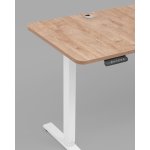 Стол с регулировкой высоты, 1 мотор, память 3 уровня высоты,белый, 120*60 см, светлое дерево
