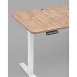 Стол с регулировкой высоты, 1 мотор, память 3 уровня высоты,белый, 140*60 см, светлое дерево